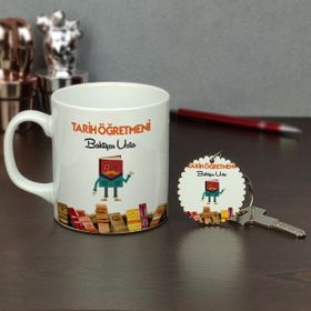 Hediyelen Tarih Öğretmeni Kupa Bardak ve Anahtarlık Set
