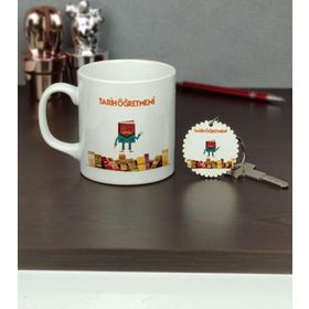 Hediyelen Tarih Öğretmeni Kupa Bardak ve Anahtarlık Set