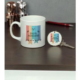 Hediyelen Tekstil Mühendisi Kupa Bardak ve Anahtarlık Set