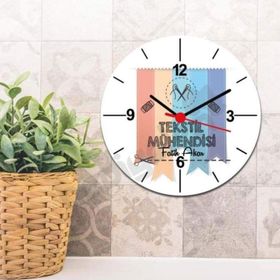 Hediyelen Tekstil Mühendisi Renkli Tasarım Duvar Saati