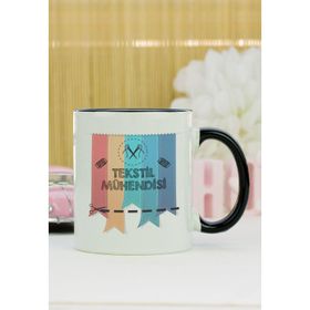 Hediyelen Tekstil Mühendisi Siyah Kupa Bardak