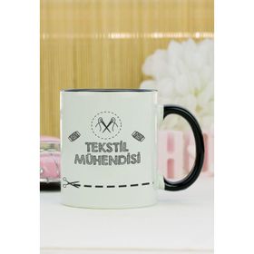 Hediyelen Tekstil Mühendisi Siyah Kupa Bardak
