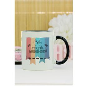 Hediyelen Tekstil Mühendisi Siyah Kupa Bardak