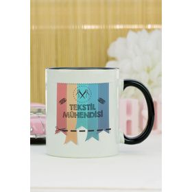 Hediyelen Tekstil Mühendisi Siyah Kupa Bardak