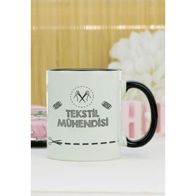 Hediyelen Tekstil Mühendisi Siyah Kupa Bardak