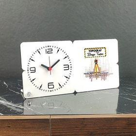 Hediyelen Topograf Ahşap Masa Saati
