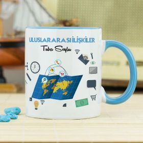 Hediyelen Uluslar Arası İlişkiler Mavi Kupa Bardak