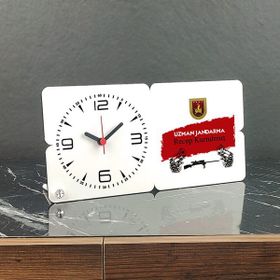 Hediyelen Uzman Jandarma Ahşap Masa Saati