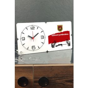 Hediyelen Uzman Jandarma Ahşap Masa Saati