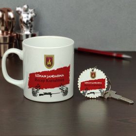Hediyelen Uzman Jandarma Kupa Bardak ve Anahtarlık Set