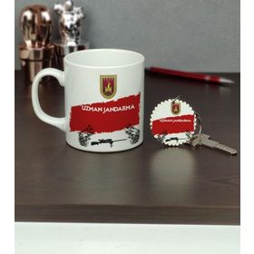 Hediyelen Uzman Jandarma Kupa Bardak ve Anahtarlık Set