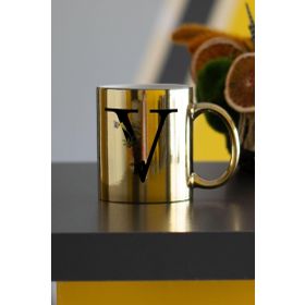 Hediyelen V Harfi Gold Kupa Bardak