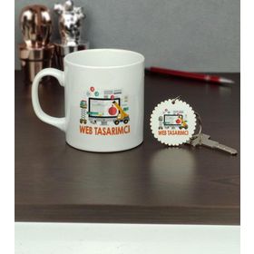 Hediyelen Web Tasarımcı Kupa Bardak ve Anahtarlık Set
