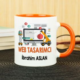 Hediyelen Web Tasarımcı Turuncu Kupa Bardak
