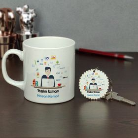 Hediyelen Yazılım Uzmanı Kupa Bardak ve Anahtarlık Set