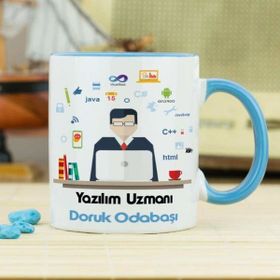 Hediyelen Yazılım Uzmanı Mavi Kupa Bardak