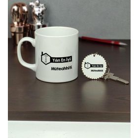 Hediyelen Yılın En Iyi Müteahhiti Kupa Bardak ve Anahtarlık Set