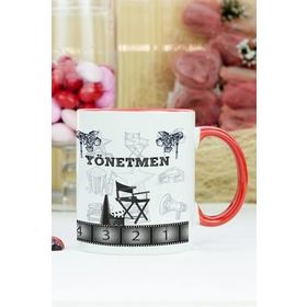 Hediyelen Yönetmen Kırmızı Kupa Bardak