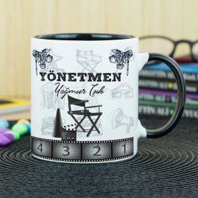 Hediyelen Yönetmen Siyah Kupa Bardak