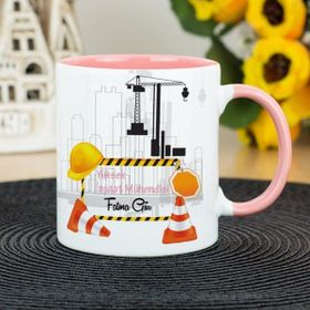 Hediyelen Yüksek İnşaat Mühendisi Pembe Kupa Bardak