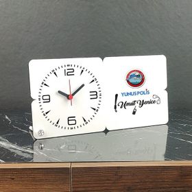 Hediyelen Yunus Polis Ahşap Masa Saati