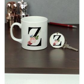 Hediyelen Z Harfi Kupa Bardak ve Anahtarlık Set