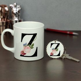 Hediyelen Z Harfi Kupa Bardak ve Anahtarlık Set