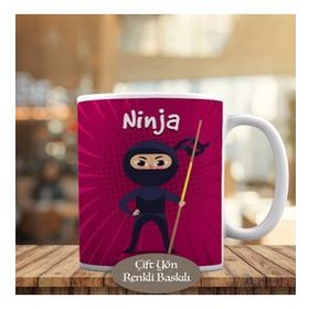 HEDIYELIK-0243 Kahraman Savaşçı Ninja Genç Kız Kupa Bardak