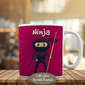 HEDIYELIK-0243 Kahraman Savaşçı Ninja Genç Kız Kupa Bardak