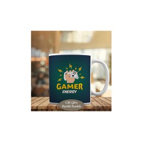 HEDIYELIK-0934 Gamer Energy -Oyun Enerjisi Baskılı Kupa Bardak