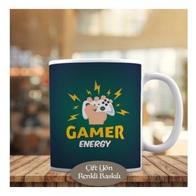HEDIYELIK-0934 Gamer Energy -Oyun Enerjisi Baskılı Kupa Bardak