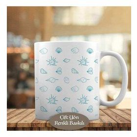 HEDIYELIK-1003-126 Farklı Deniz Kabukları Kupa Bardak