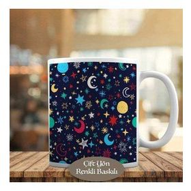 HEDIYELIK-1110-354 Ay ve Yıldızlı Gökyüzü Kupa Bardak