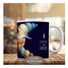 HEDIYELIK-11269 Galaksideki Gezegenler Gök Bilimleri Kupa Bardak