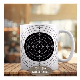 HEDIYELIK-121-40383 Hedef Tahtası Tasarımlı Kupa Bardak