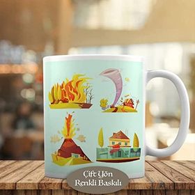 HEDIYELIK-1284-11079 Doğal Afet Olayları Kupa Bardak