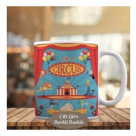 HEDIYELIK-1284-12473 Cirscus Sirk Gösterisi Temalı Kupa Bardak