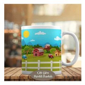 HEDIYELIK-1284-6331 Güneşli Hava ve Hayvan Çiftliği Kupa Bardak