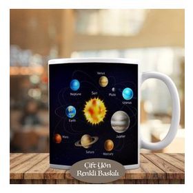 HEDIYELIK-1284-8563 Güneş Sistemi Görünümü Kupa Bardak