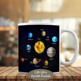 HEDIYELIK-1284-8563 Güneş Sistemi Görünümü Kupa Bardak