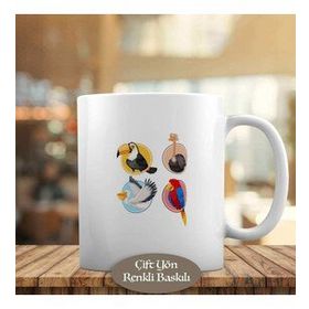 HEDIYELIK-1308-23562 Farklı Kuş Türleri Kupa Bardak