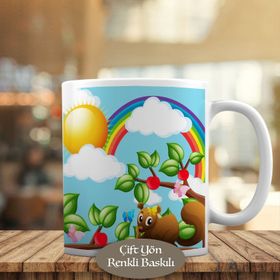 HEDIYELIK-1308-2805 Güneşli Bahçede Hayvanlar Kupa Bardak
