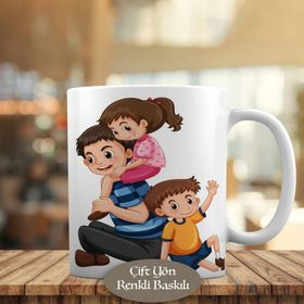 HEDIYELIK-1308-3279 Baba ve Çocukları Kupa Bardak