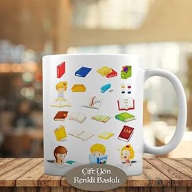 HEDIYELIK-13082942 Kitaplar ve Kitap Okuyan Çocuklar Kupa Bardak