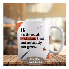HEDIYELIK-1407 It's Through M'stakes That You Yazılı Kupa Bardak