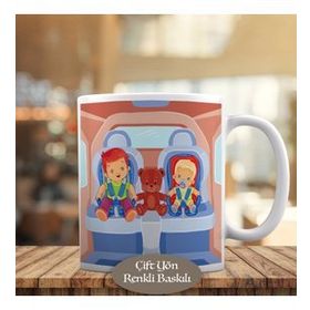 HEDIYELIK-1441-100 Arabada Bebekler ve Ayıcık Kupa Bardak