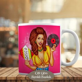 HEDIYELIK-1441-725 Dansçı Kız Pop Art Kupa Bardak