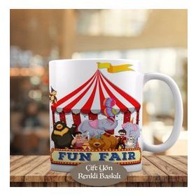 HEDIYELIK-14801 Fun Fair Sevimli Hayvanlar Baskılı Kupa Bardak