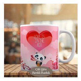 HEDIYELIK-149 Kalpli Hava Balonu ve Neşeli Panda Kupa Bardak
