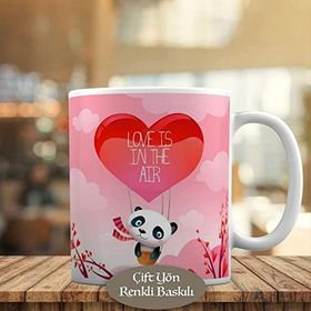HEDIYELIK-149 Kalpli Hava Balonu ve Neşeli Panda Kupa Bardak